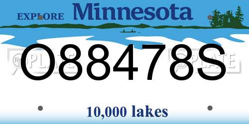 O88478S Minnesota License Plate