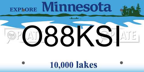 O88KSI Minnesota License Plate