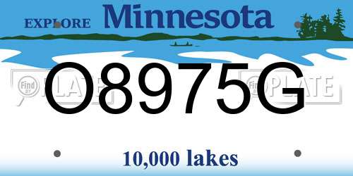 O8975G Minnesota License Plate