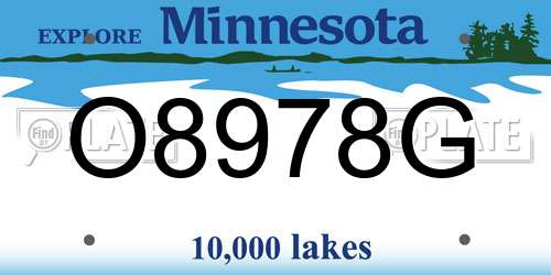 O8978G Minnesota License Plate