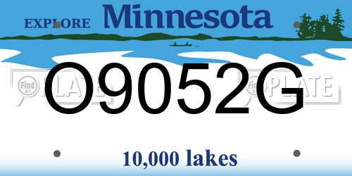 O9052G Minnesota License Plate
