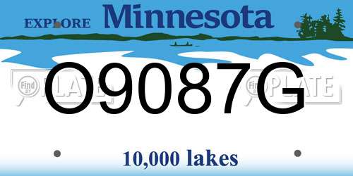O9087G Minnesota License Plate