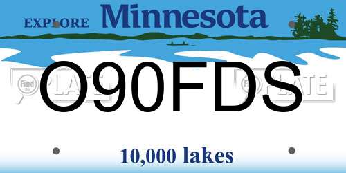 O90FDS Minnesota License Plate