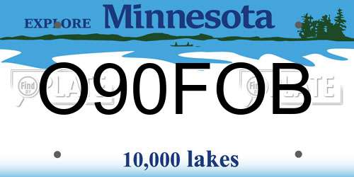 O90FOB Minnesota License Plate