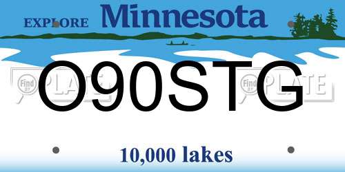 O90STG Minnesota License Plate