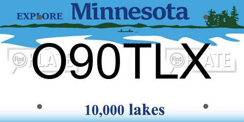 O90TLX Minnesota License Plate