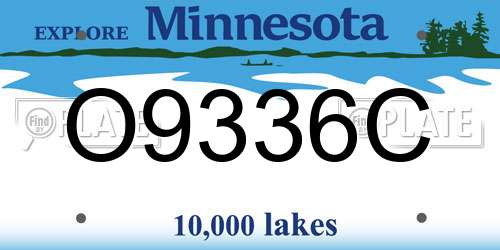 O9336C Minnesota License Plate