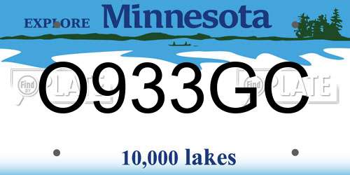 O933GC Minnesota License Plate
