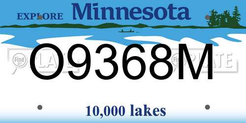 O9368M Minnesota License Plate