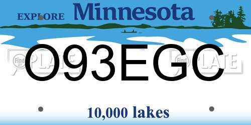 O93EGC Minnesota License Plate