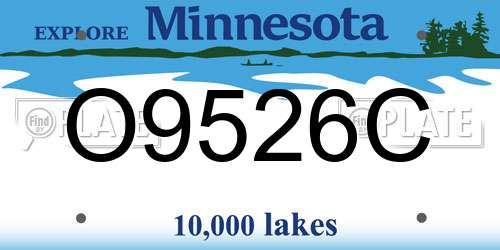 O9526C Minnesota License Plate