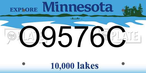 O9576C Minnesota License Plate