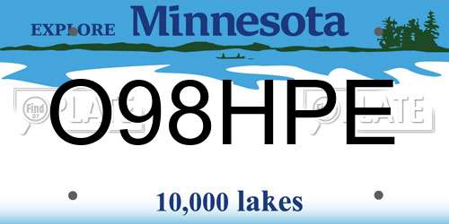 O98HPE Minnesota License Plate