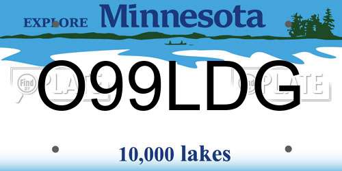O99LDG Minnesota License Plate