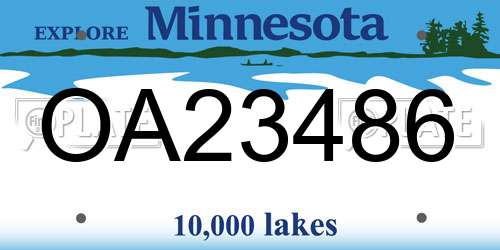 OA23486 Minnesota License Plate