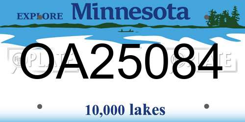 OA25084 Minnesota License Plate