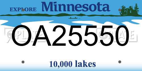 OA25550 Minnesota License Plate