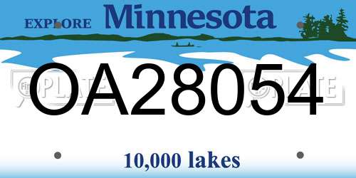 OA28054 Minnesota License Plate