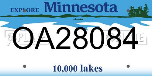 OA28084 Minnesota License Plate