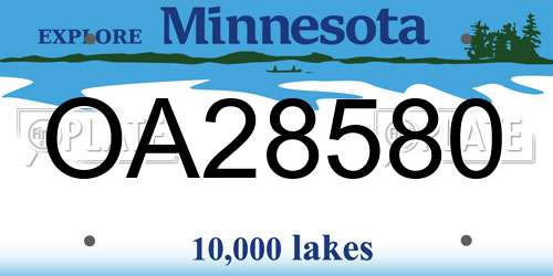 OA28580 Minnesota License Plate