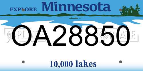 OA28850 Minnesota License Plate