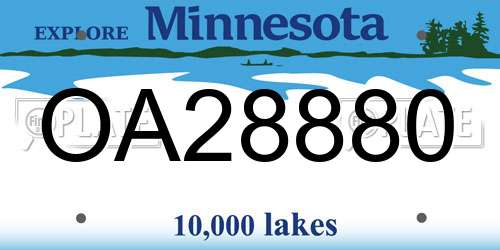 OA28880 Minnesota License Plate