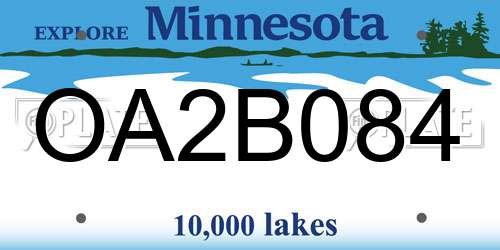 OA2B084 Minnesota License Plate