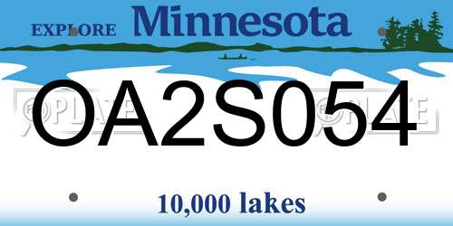 OA2S054 Minnesota License Plate