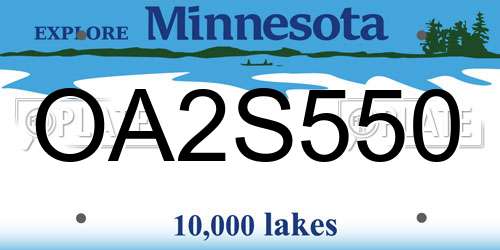 OA2S550 Minnesota License Plate