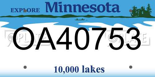 OA40753 Minnesota License Plate