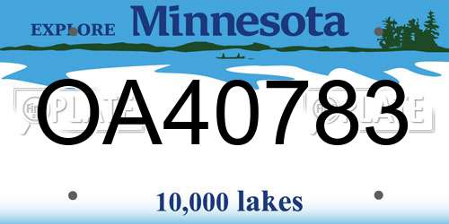 OA40783 Minnesota License Plate