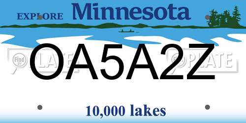 OA5A2Z Minnesota License Plate