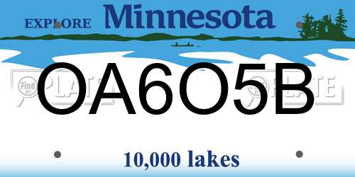 OA6O5B Minnesota License Plate