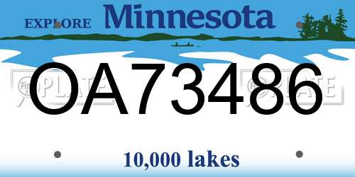 OA73486 Minnesota License Plate