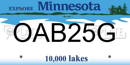 OAB25G Minnesota License Plate