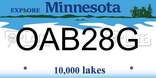 OAB28G Minnesota License Plate