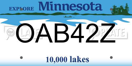 OAB42Z Minnesota License Plate