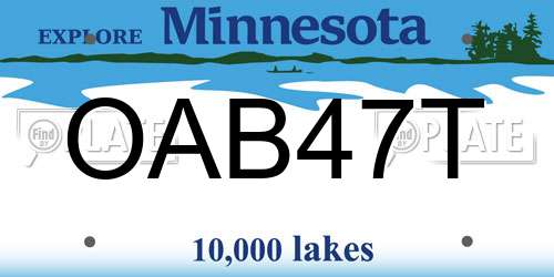 OAB47T Minnesota License Plate