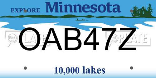 OAB47Z Minnesota License Plate