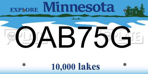 OAB75G Minnesota License Plate