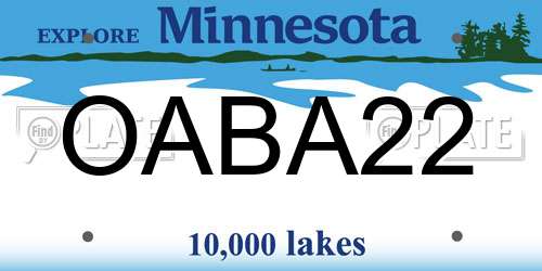 OABA22 Minnesota License Plate