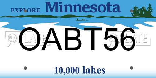 OABT56 Minnesota License Plate