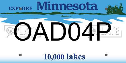 OAD04P Minnesota License Plate
