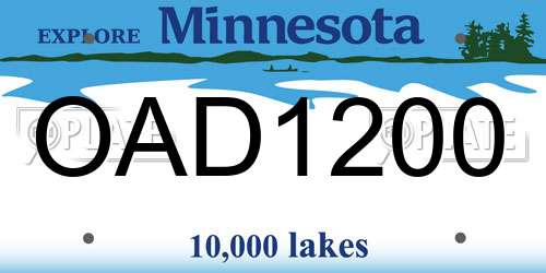 OAD1200 Minnesota License Plate