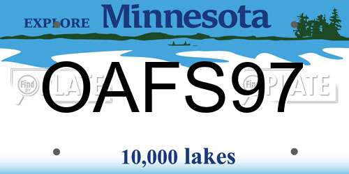 OAFS97 Minnesota License Plate