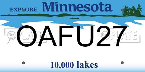 OAFU27 Minnesota License Plate