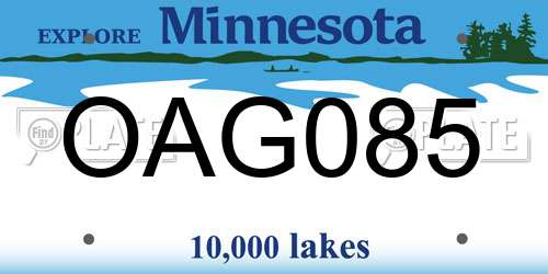 OAG085 Minnesota License Plate