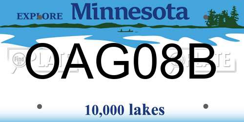 OAG08B Minnesota License Plate