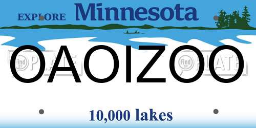 OAOIZOO Minnesota License Plate