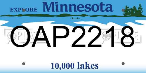 OAP2218 Minnesota License Plate